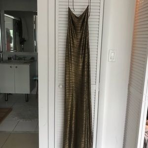 Gold reformation halter dress. S